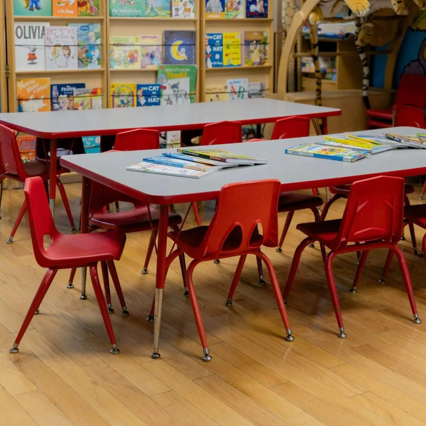 Preschool classroom with learning materials at Fantasy Island near Norwood Park